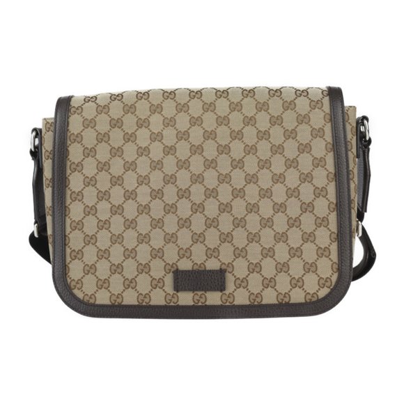 Gucci Handbags - GUCCI Shoulder Bag 449171 GG Canvas Leather Beige Brown Flap Crossbody